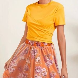 Wrap tie back top with mesh